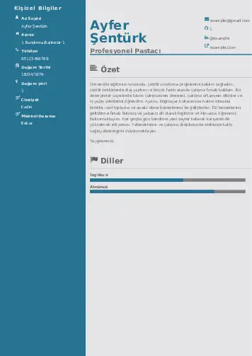 Pastacı Cv Örnekleri cv indir